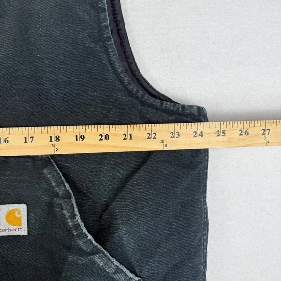 Carhartt Mens Arctic Quilt Lined Duck Vest Faded Black Workwear XL V01 BLK - Picture 6 of 8